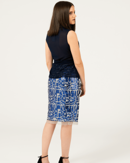 Blusa Trespasse Azul Marinho costas