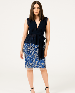 Blusa Trespasse Azul Marinho frente