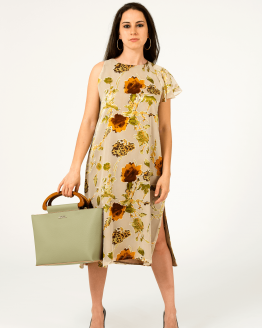 Vestido Reto com folho frente Vestido Reto com folho frente