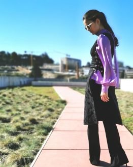 Túnica aberta brocado