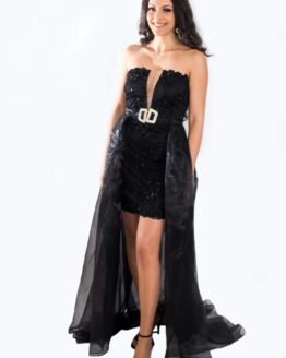 vestido de festa renda preto2 Vestido de Gala Preto Renda