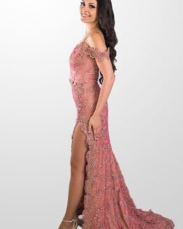 vestido de gala rosa